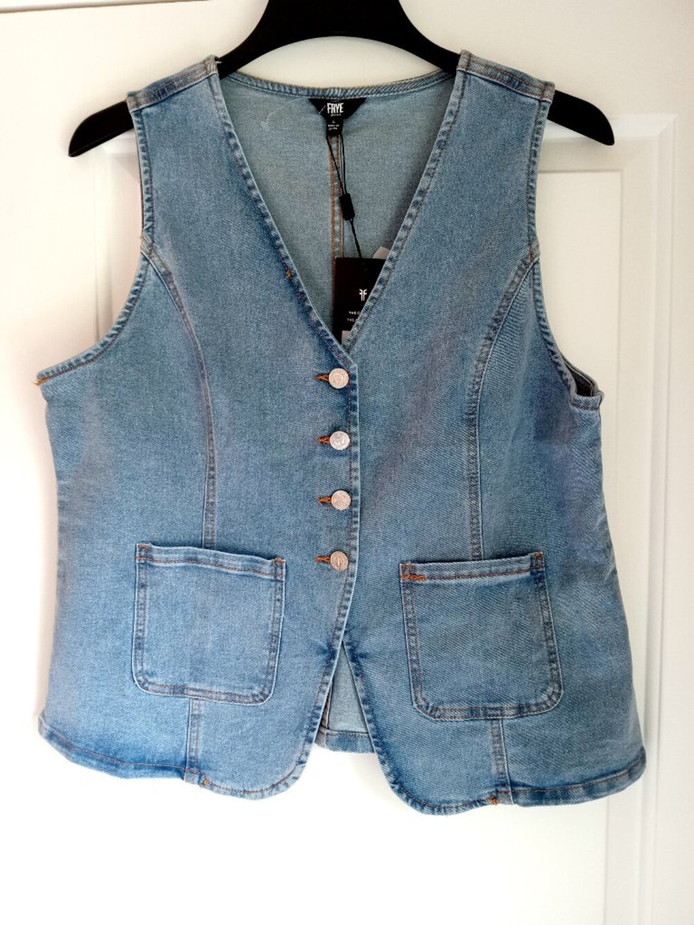 NEW!BOHO FRYE DENIM VEST SZ L